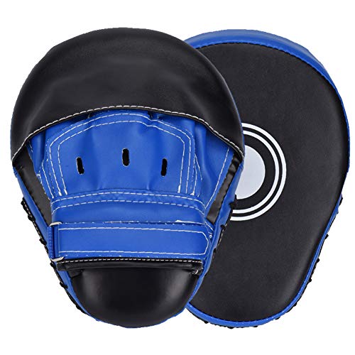 Sayiant Guantoni da boxe in pelle PU Punching Kicking Palm Pad Focus Punch Mitt Pad Guantoni da boxe Guanti (Blu)