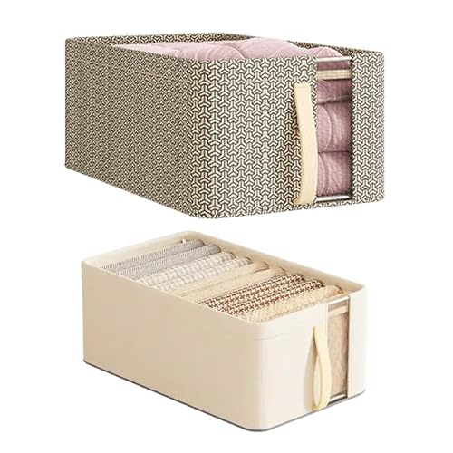 Organizador de armario de 2 unidades, organizador de armario, caja de almacenamiento, sistema de organización de cajones, organizador de cajones plegables para pantalones, ropa, calcetines, colchas
