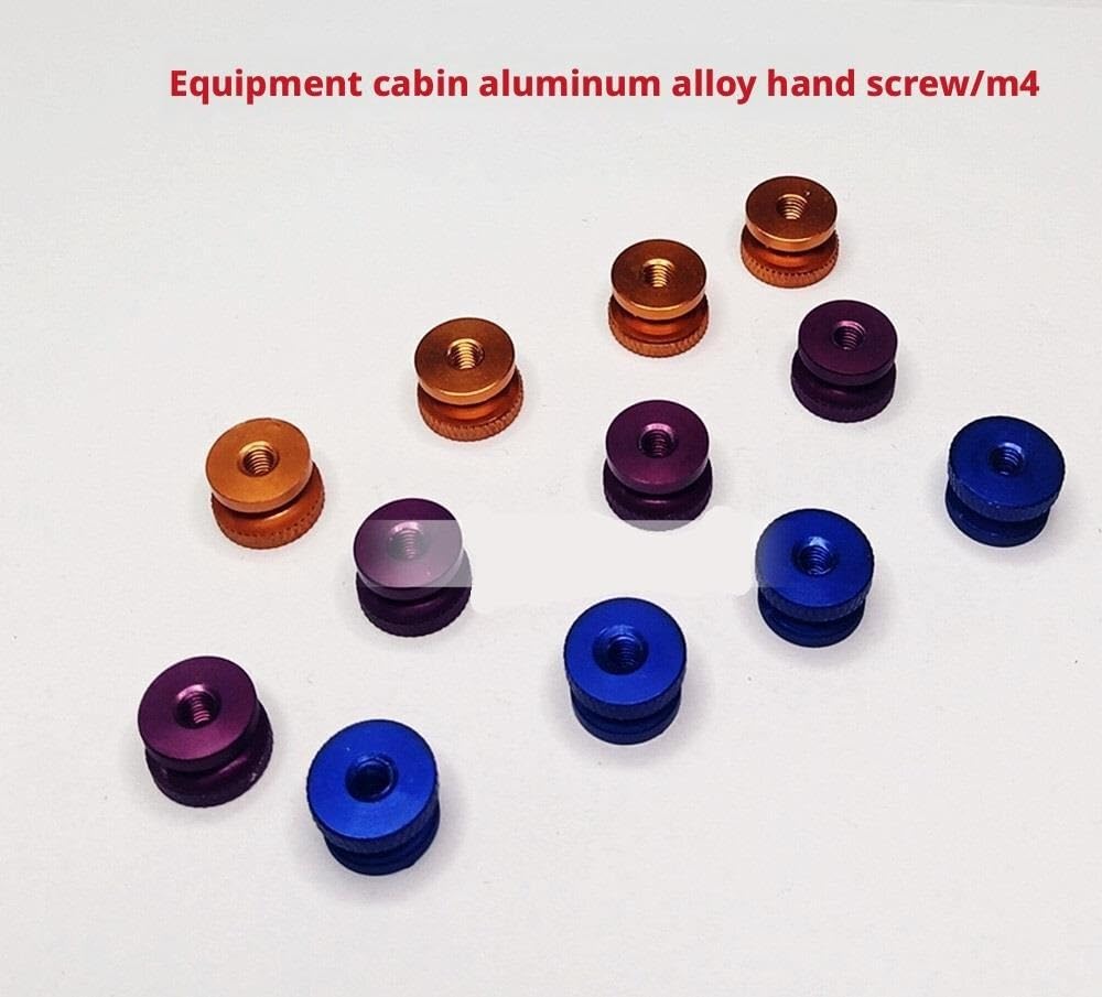 Ship Model O-Boat/Equipment Cabin Equipment Box Fixing Screw/Aluminum Hand-Tight Nut M4 One Piece(Purple)
