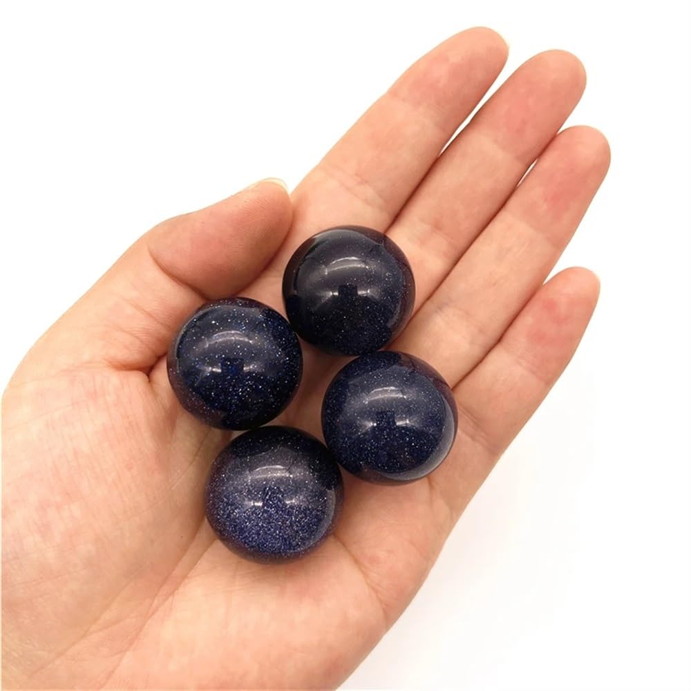 AUOQKQUT Decorative Ornaments Blue Sand Stone Small Ball Crystal Quartz Sphere Stones Gifts Home Decor (Color : 30mm)