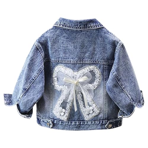 Little Big Girls Embroider Butterfly Denim Jacket,Back To School Jean Jacket For Girls,Bow Lace Outwear Coat Birthday Gifts4