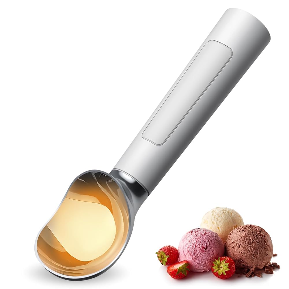 Cuillère à glace, Cuillère à glace électrique, cuillère chauffante, en acier inoxydable, blanche