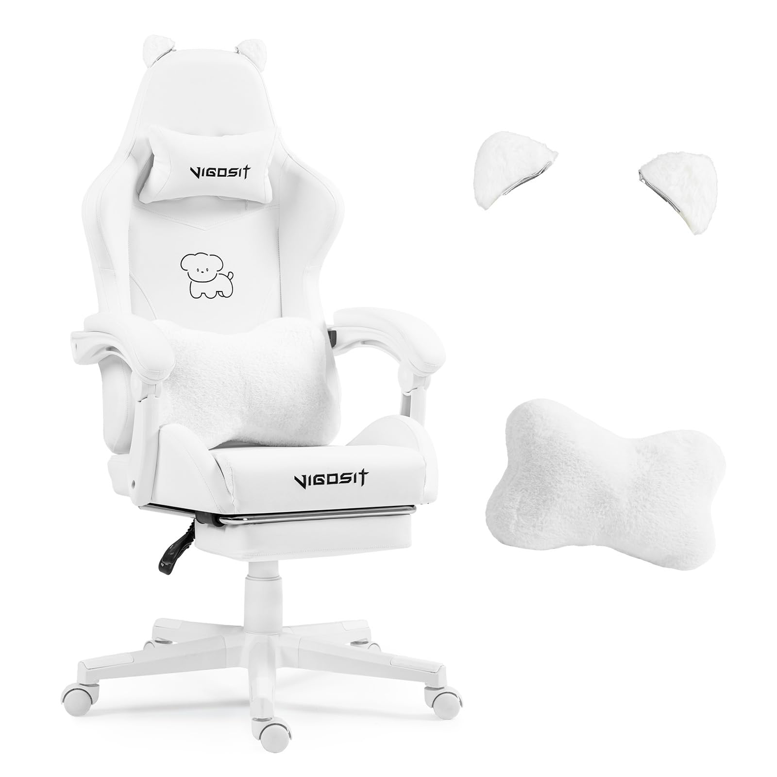 Amazon.co.jp: VIGOSIT ゲーミングチェア PUレザー オットマン付き