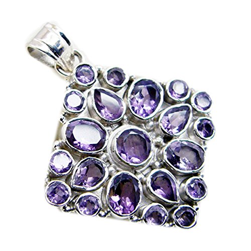 Pendentif améthyste véritable en argent : bijou victorien raffiné
