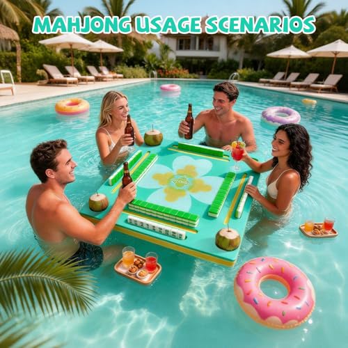 Mesa Flotante Mahjong para Piscina Doble Cara Multiuso miniatura 2