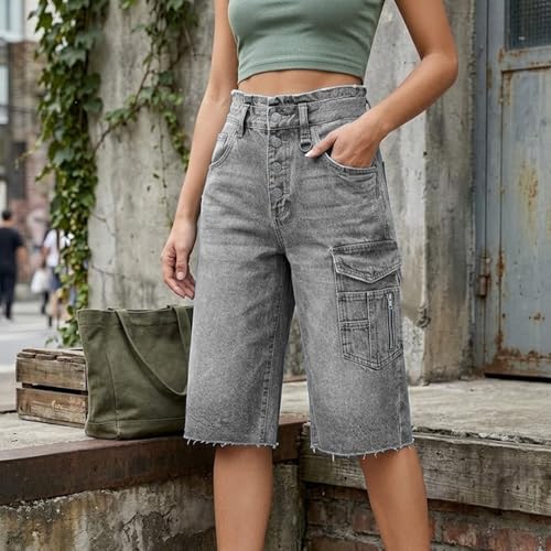 Baggy jorts ample et léger style cargo avec taille élastique ergonomique