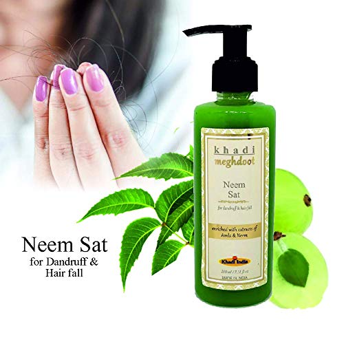 Image of Khadi Meghdoot Neem Sat Shampoo With Extracts Of Amla And Neem Herbal Shampoo For Dandruff Control And Hair Fall Reduction For Men And Women 210ml