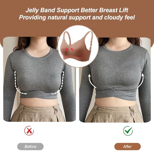 Image of OEAK Womens Wireless Jelly Bras Push Up Bralette Full Coverage No Underwire Bra Comfortable Everyday Seamless Tshirt Bras