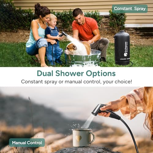 Ducha portátil DR.PREPARE para camping, bolsa de ducha de 5 galones con bomba a pie, ducha para exteriores para senderismo, escalada, limpieza de mascotas, lavado de autos, playa y emergencias miniatura 5
