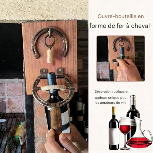 Ouvre-Bouteille de Vin Fer à Cheval Robuste contre les Bouchons Difficiles - 6