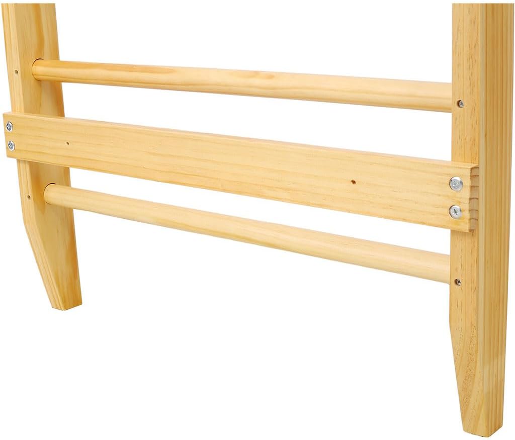Wood Stall Bar Swedish Ladder, Multi-Use Wall-Mounted Gymnastics & Fitness Exercise Ladder for Stretching, Strength Training, Physical Therapy & Flexibility
