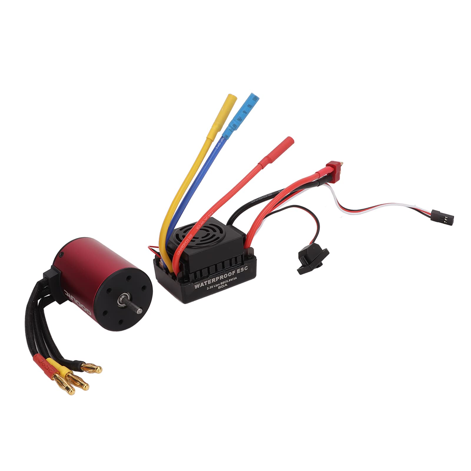 Changor S3650 4300KV Bezszczotkowy Silnik Wydajna Praca Wodoodporny + 60A Aktualizacja ESC dla Samochodów RC 1/10 Czerwony Stop Aluminium