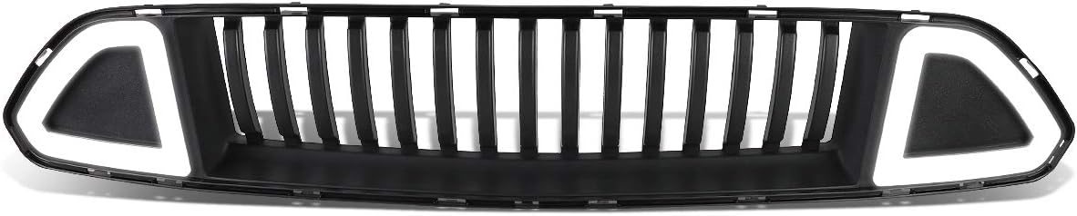DNA MOTORING GRF-LB-FM15-T2W-FL Honeycomb Mesh Front Lower Bumper Grille w/LED DRL Compatible with 15-17 Ford Mustang Base, Ecoboost, GT