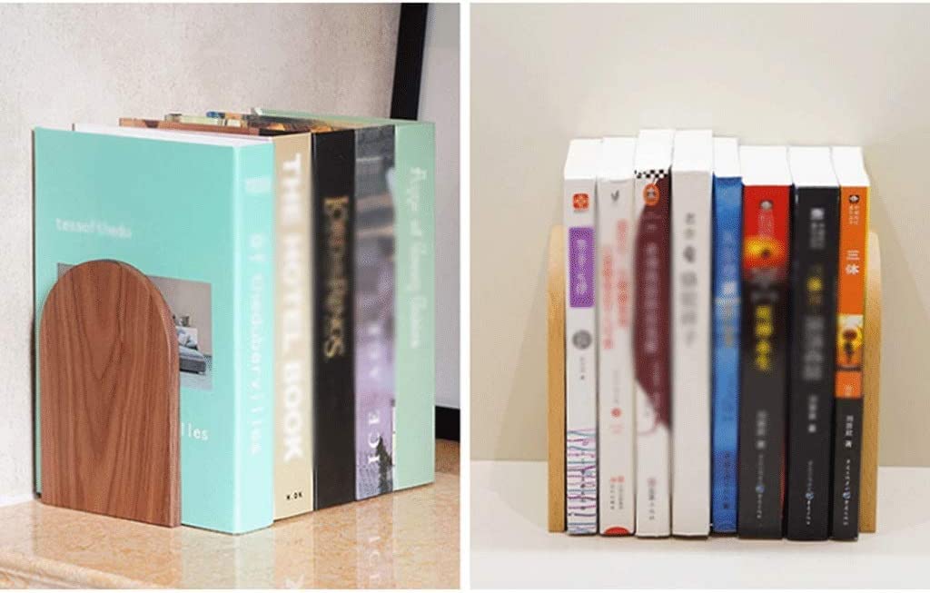 Sujetalibros Decoración Sujetalibros decorativo de madera, sujetalibros con Base de Metal, 12X17cm, tapones para libros para trabajos pesados, extremos de libros Dvd para el hogar y la Oficina Regalo