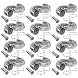 iPower 12-Pack 4 Inch 8 Feet Non-Insulated Flex Air Aluminum Ducting Dryer Vent Hose for HVAC Ventilation, 4 Clamps included, white
