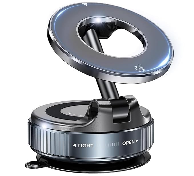 2026 Upgraded 360° Vaccum Magnetic Phones Holder, Magnetic Car Phone Mount, Hands-Free Suction Cup Holder for Car/Gym/Mirror/Car Dashboard, Car Mount Compatible with All Smartphone (Prime Series)-image-22