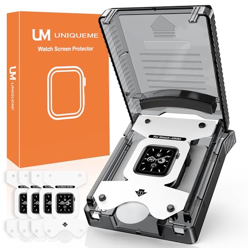 UM UNIQUEME 4 Stück Schutzfolie für Apple Watch Series 11/10 42mm Bildschirmschutz, Folie für iwatch 11/10 42 mm, Blasenfreie, Weich HD Klar Bildschirmfolie, Volle Abdeckung, Anti-Staub