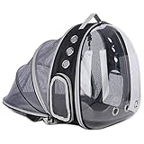 AYDQC Erweiterbarer Katzen-Rucksack, Raumkapsel-Blase transparent klare leichte belüftete Träger für kleine Hunde fengong