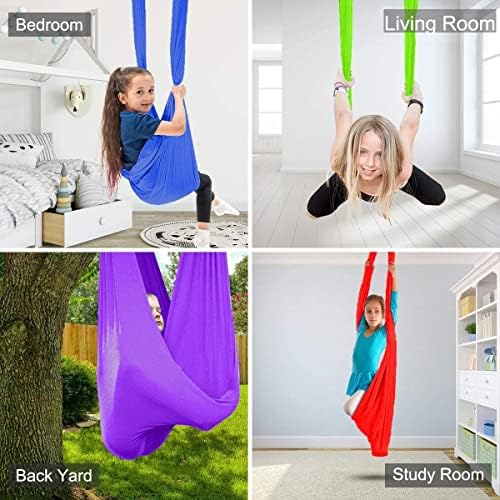 360 ° Kids Therapy Swing Hammock, Sensory Swing Indoor Outdoor Yoga Hammocks Toys, Hammock Chair Swing Gifts for Boys Girls, Swings Chair for ADHD Asperger's Integration Autism Therapy