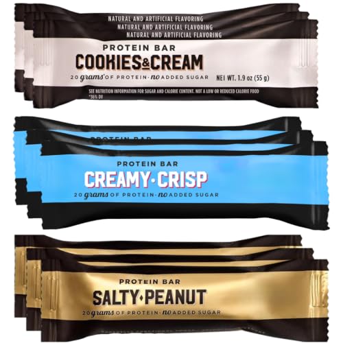 BarebeIs Protein Bars Assorted Variety Pack - 3 Flavor - Protein Snacks with 20g of Protein - 9 Count