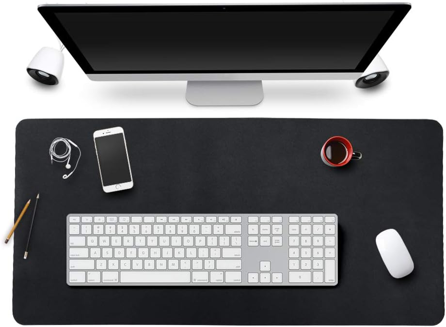 Gaming Mouse Mat Pad Large Thick (800×400×4mm) Grandix XXXL Extended Led Mousepad with Non-Slip Rubber Base, Soft Computer Keyboard Mice Mat for MacBook, PC, Laptop, Desk - Black