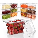 West Bay 12-Pack 1/9 Size 4''Deep NSF Polycarbonate Food Pans with Lids, Clear Commercial Hotel Pans, Food...