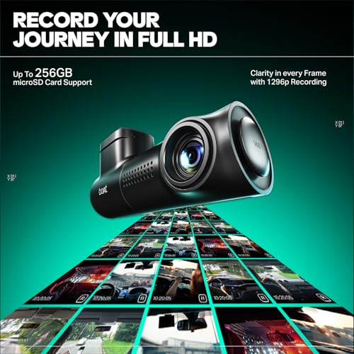 Image of Boat 2026 Edition Hive Dashcam E1, 1296P Full HD Recording, G-Sensor Emergency Recording, Loop Recording, Low Light Vision, Wide Angle FOV, Built-in Wi-Fi, Mic, Speaker, App Support (Space Black)