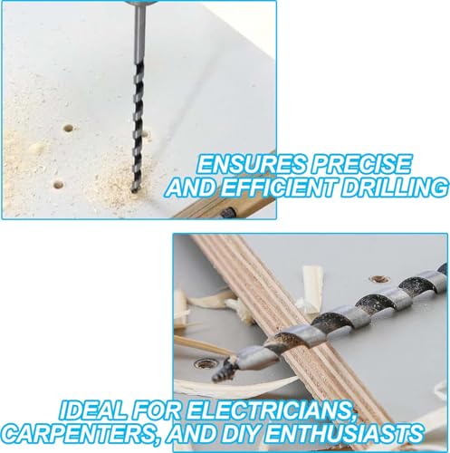 Wood Auger Drill Bits, 6mm/8mm * 230mm Long Wood Drills, Auger Hex Shank Drill Bits, Cuts Shallow and Deep Holes for Woods, Block Brick Tile and Plastic (2PCS) 5 Wood Auger Drill Bits, 6mm/8mm * 230mm Long Wood Drills, Auger Hex Shank Drill Bits, Cuts Shallow and Deep Holes for Woods, Block Brick Tile and Plastic (2PCS) - Image 5