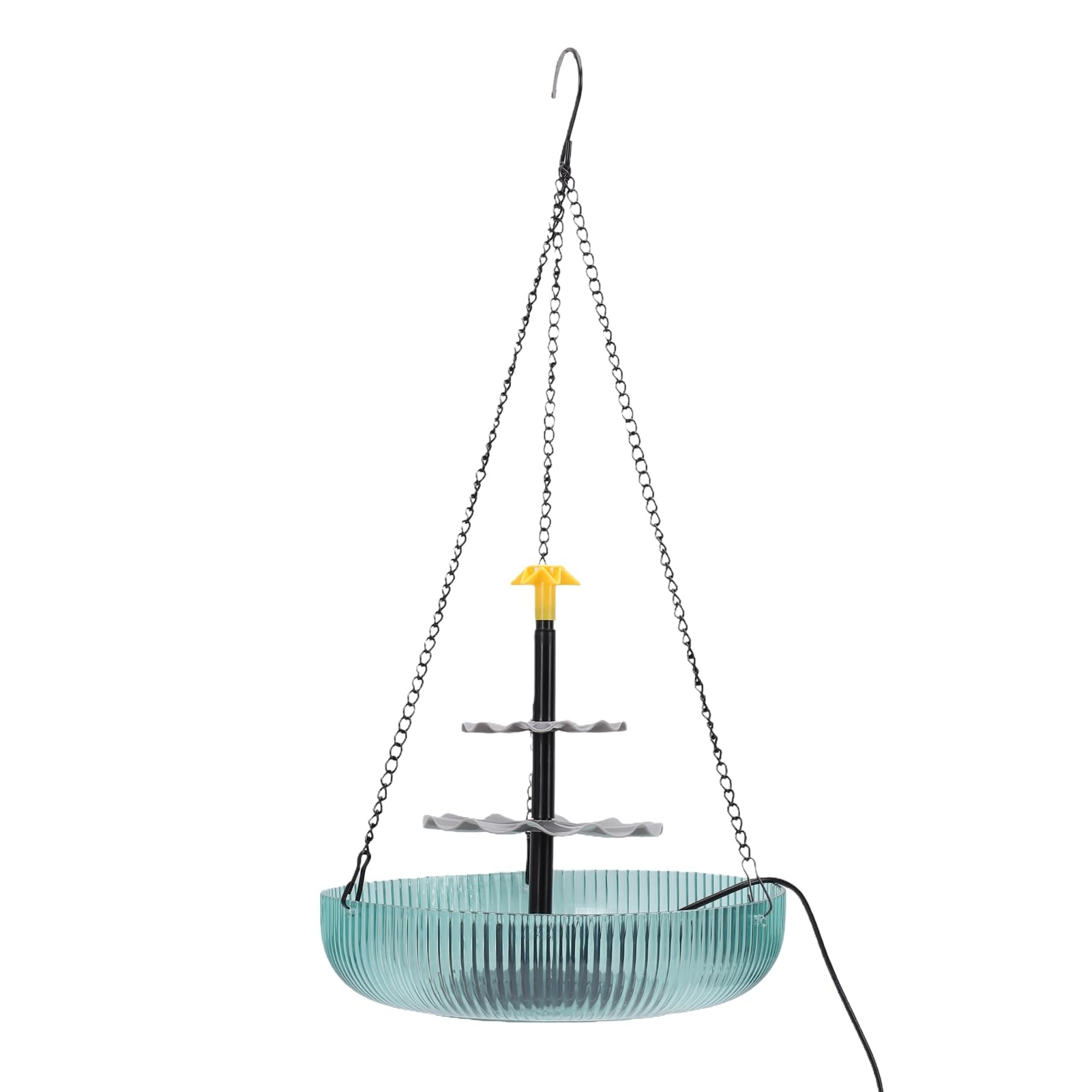 ASHATA Fuente para Baño de Aves Colgante Solar con 3 Niveles en Cascada