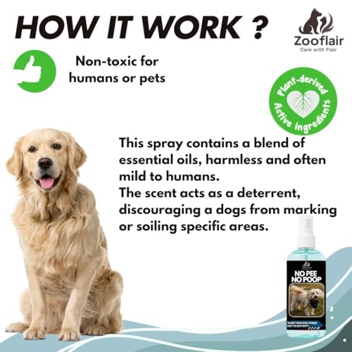 Image of Dog No Pee No Poop Training Spray, 500 ml, Natural Essential Oils, Alcohol-Free, Non-Toxic Indoor Outdoor Potty Training Solution