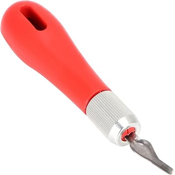 Wood Block Carving Knife High Precision Fine Art Tool for Cutting and Engraving, 2 Sets for DIY Enthusiasts, Plastic and Stainless Steel, Red and Flaxen Handles