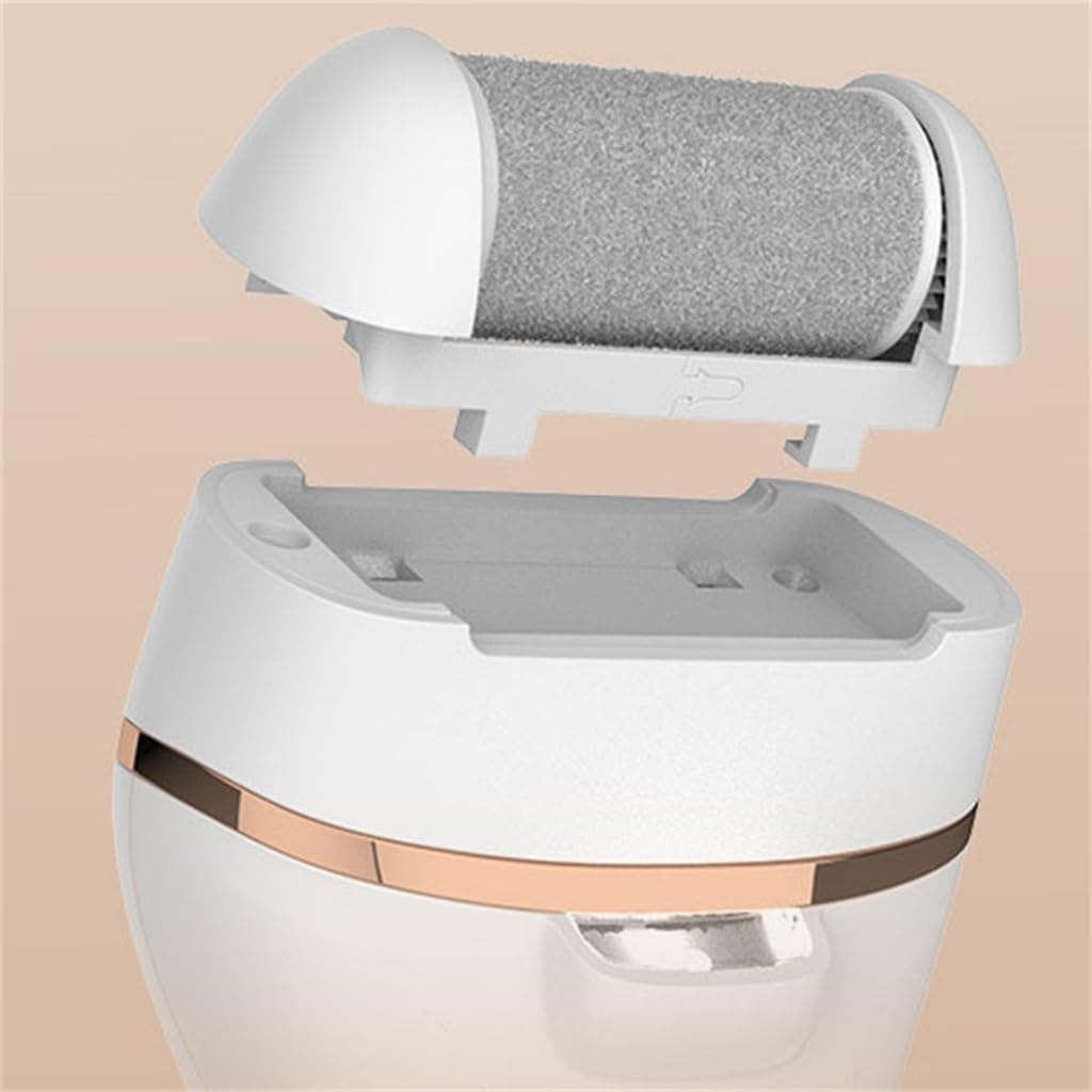 Electric foot grinder, trimmer, calluses removal, digital display, and skin(white-Dinosaur Doodle4)
