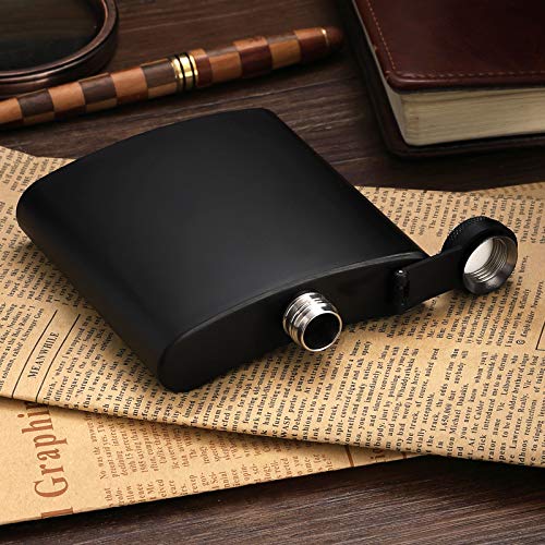 10 Pcs 6 Oz Hip Flask For Matte Black Stainless Steel Leakproof With Funnel For All Outdoor Activities,Like Fishing, Camping,Hunting,Hiking,Wedding Party, Traveling #TOP3
