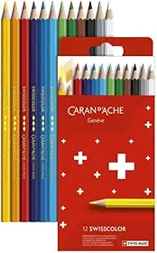 Lápis de Cor Swisscolor Permanente 12 Cores