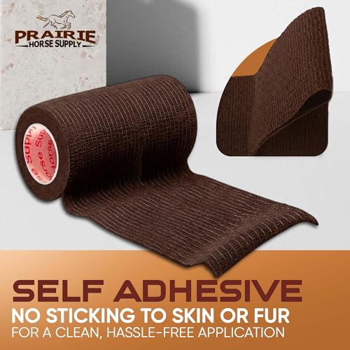 Image of Premium Bulk Self Adhesive Bandage Wrap for First Aid, Athletics, Medical & Animal Wounds - Non-Woven Elastic Cohesive Vet Tape for Wounds, Strains & Sprains - 24 Rolls, 4 Inch by Prairie Horse Supply