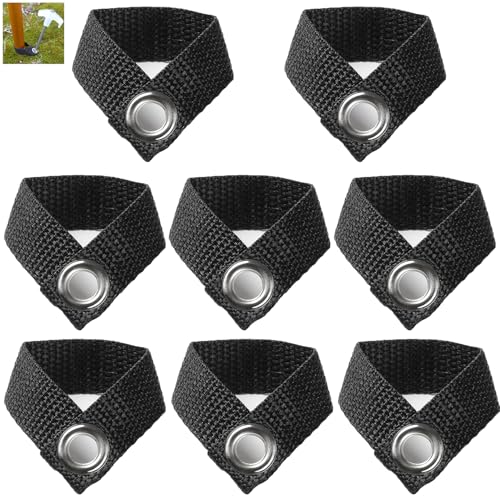 SquEqu 8 Pack Camping Tarp Poles Holder Fixing Anchor with Metal Hole Tent Poles Feet Clasp Fastener for Awning Canopy Rainfly Tarp Hammock Rain Fly Sun Shade Shelter Tent Stakes Ground Tent Pegs