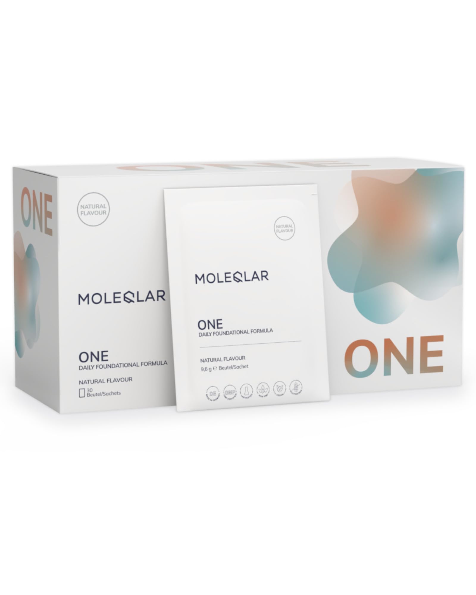 MoleQlar ONE Komplex 30 Sachets - All in ONE Foundational Formula - Supplement mit Longevity Molekülen, Vitaminen und Mineralstoffen - Zitrone, Natural, Matcha-Kokos (30 Sachets, Geschmacksneutral)