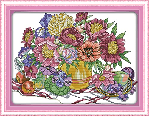 Kit d'art diamant fleurs et fruits contre le stress des adultes