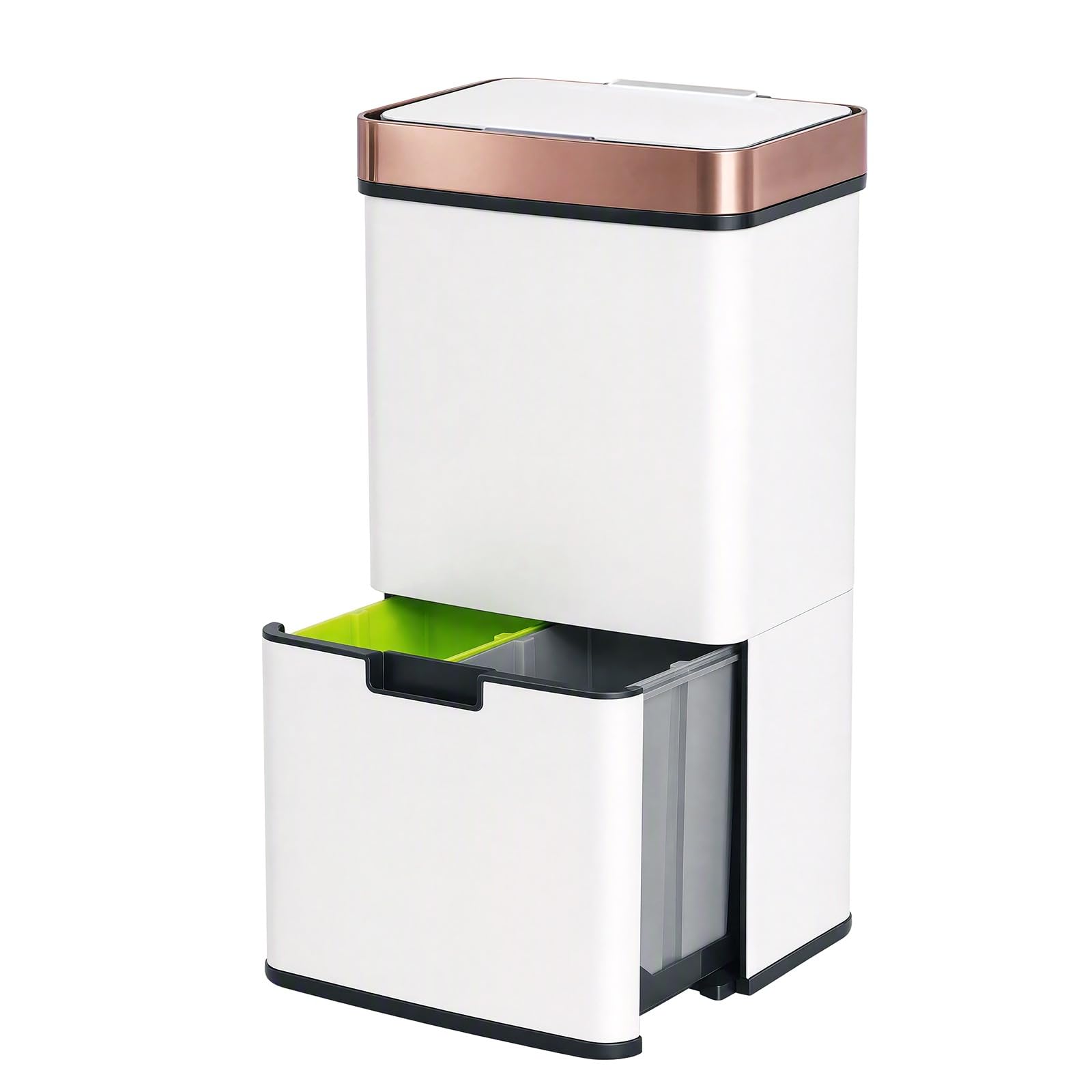 LIFEZEAL Poubelle de Cuisine 72 L en Acier Inoxydable (Or)