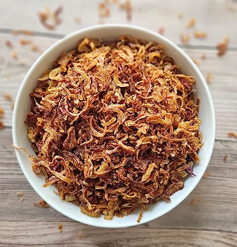 Crispy Fried Onions | 100% Natural (Non-Gmo) | Gluten Free | Keto Friendly | No Sodium | Low Carb | Resealable Bag | 8 Oz | By Nawabi Life #TOP2