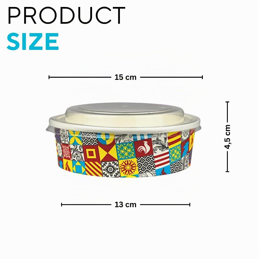 Enpack - 500ml Bowl für Lebensmittel aus Kraft Papier mit RPET Deckel - Einweg Papp-Salatschale mit PLA Innenbeschichtung - Bio-Schale (500 ml, 200, stück)