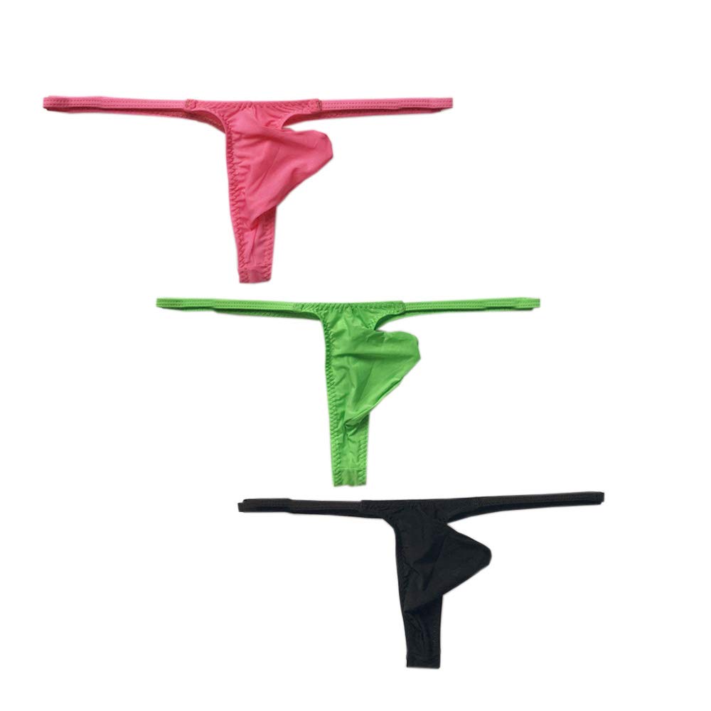 Men's Thongs Underwear T-Back Bikini Underwear Solid Color