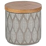 WENKO Universaldose Tupian Grau Keramik - Kosmetikdose, Wattedose, Keramik, 10 x 10.5 x 10 cm, Grau