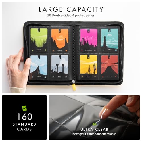 Image of Vault X 4 Pocket Zip Binder, 160 Cards, Exo-Tec Material, 20 Side-Loading Pages (Yellow)