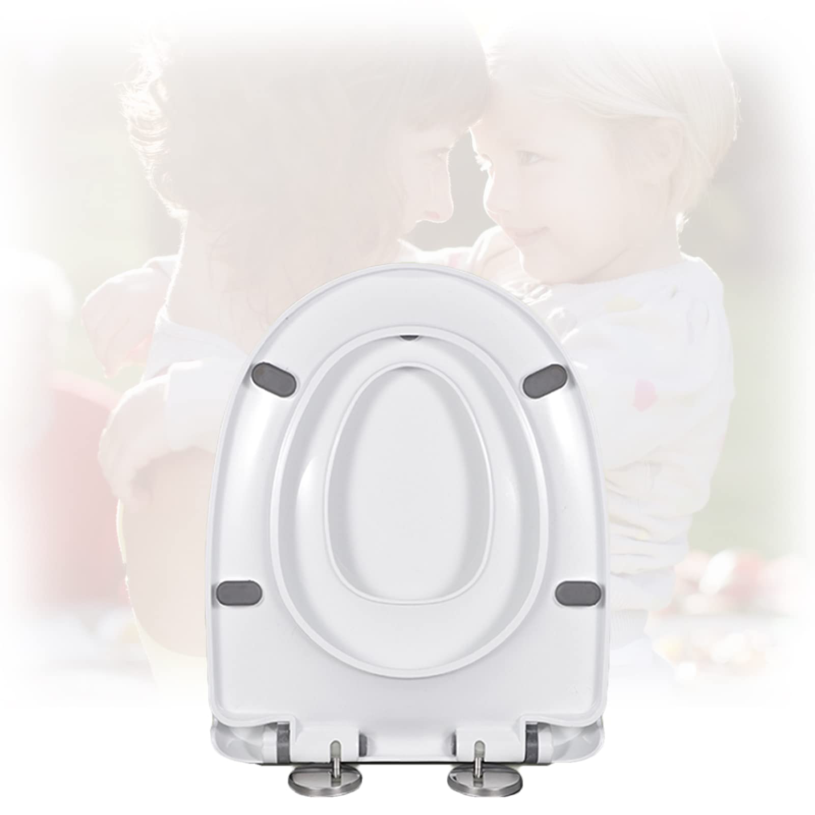 Dxpsxjl Blue Elongated, Slow Close Close Plastic Toilet Seat, Adjust Fit Hinge Never Loosen Easy Easy Install Clean Cover Cover Cover Included, Lightweight, Durable, Portable, Adjustable