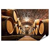 islandburner Poster Weinkeller Fasslagerung Vintage Stil - 