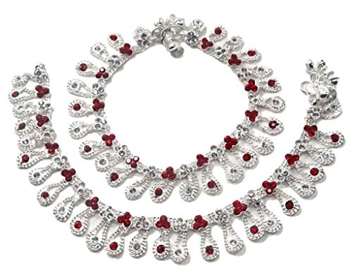 IFH Beauty Indian Fashion Silver Tone Ankle Bracelet Payal Anklet Women Barefoot Jewelry