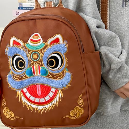 Sac à dos brodé de danse chinoise finitions soignées grand format - 3