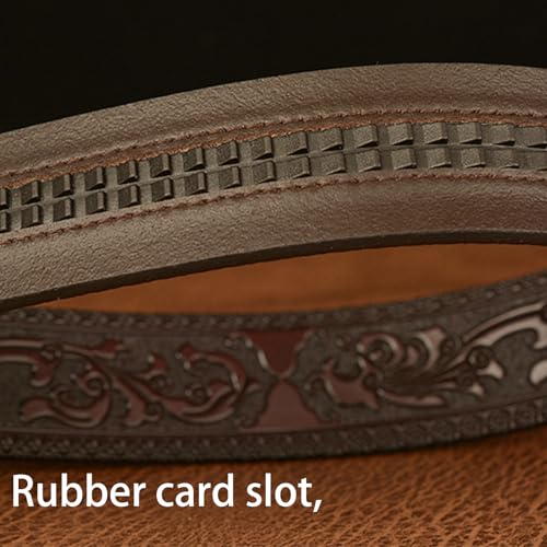 Lanneret Men's Leather Belt Automatic Buckles Waistband Adjustable Waist Belt for Jeans and Casual Wear3