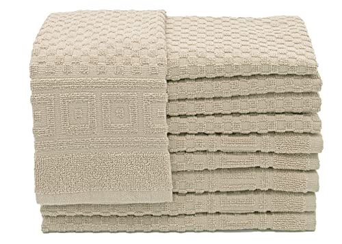 ZOLLNER 10 Toallas de tocador a Cuadros, Beige, 30x50 cm, Punto gofrado